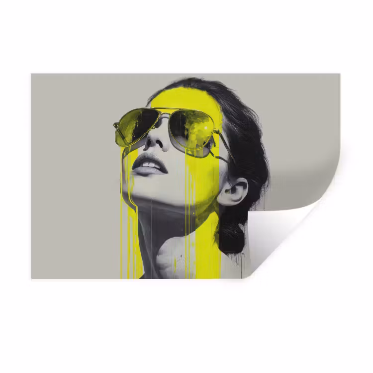 Vrouw - Bril - Verf Muursticker klein -3d
