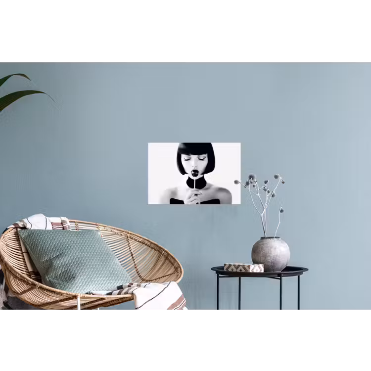 Vrouw - Lolly - Zwart - Wit Muursticker klein -plant