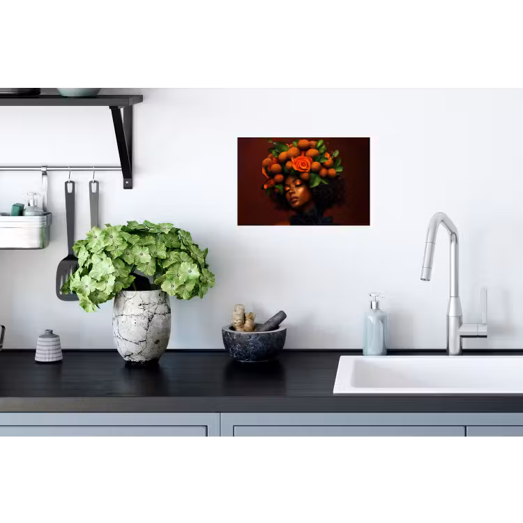Vrouw - lychee - exotisch Muursticker klein -keuken