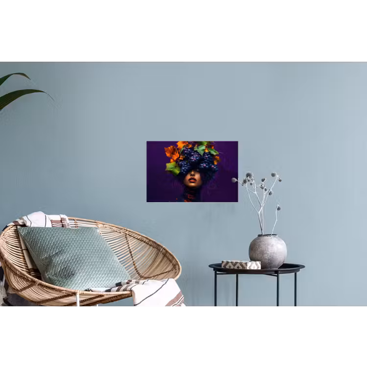 Vrouw - Paars - Druiven Muursticker klein -plant