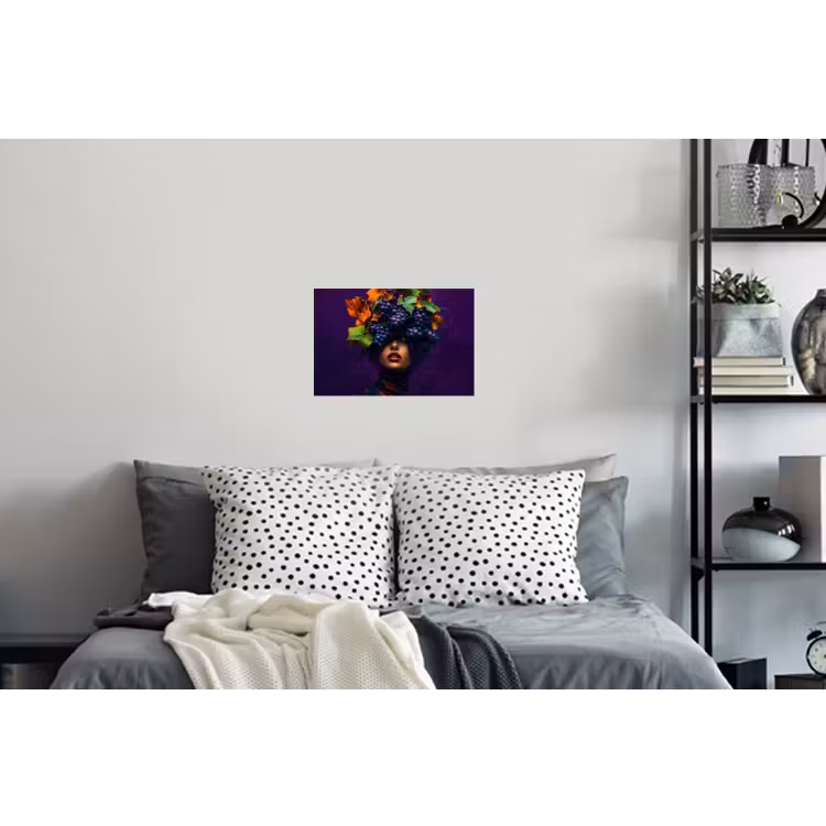 Vrouw - Paars - Druiven Muursticker klein -slaapkamer