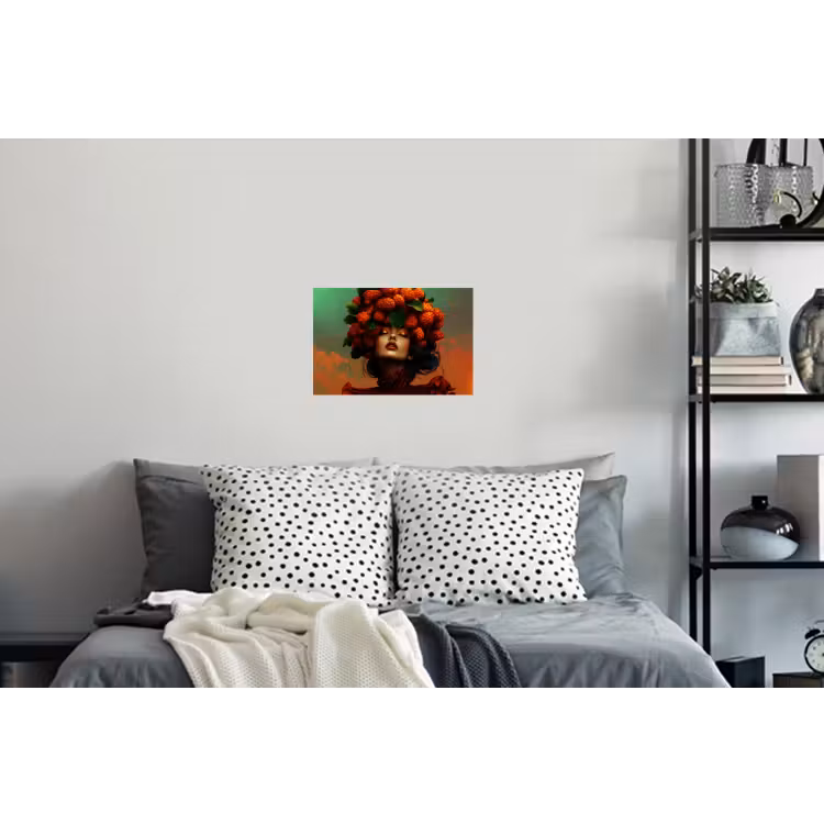 Vrouw - Frambozen - Bladeren Muursticker klein -slaapkamer