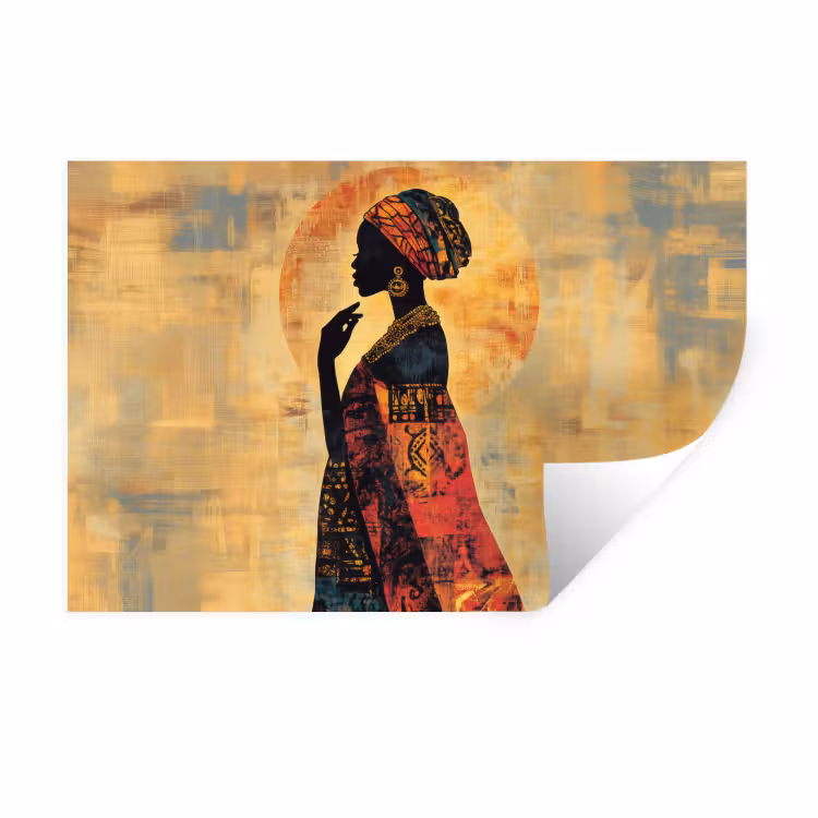 Vrouw - Silhouet - Patronen - Sierlijk Muursticker klein -3d