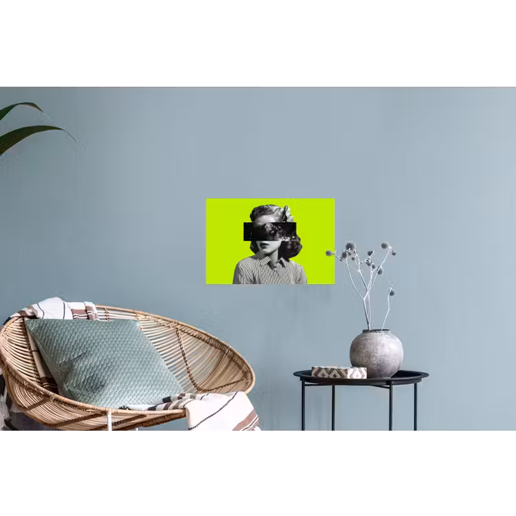 Vrouw - Sterrenhemel - Groen Muursticker klein -plant