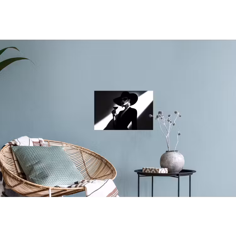 Vrouw - Wijn - Chic Muursticker klein -plant