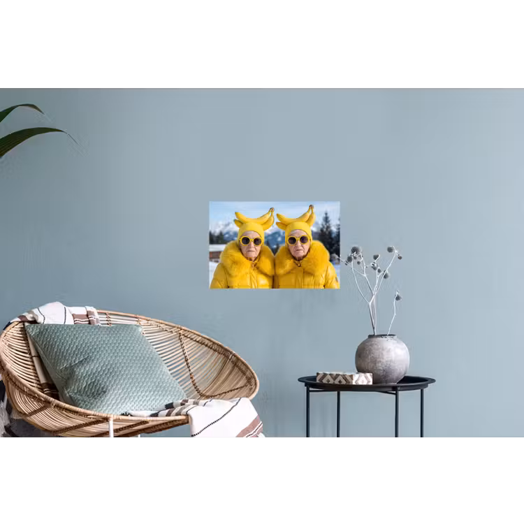 Vrouwen - Bananen - Geel Muursticker klein -plant