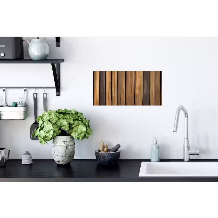 Hout - Planken - Natuurtinten Muursticker klein -keuken