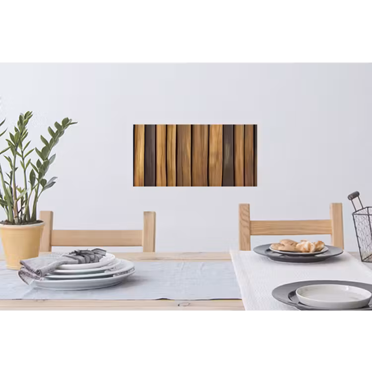 Hout - Planken - Natuurtinten Muursticker klein -eettafel
