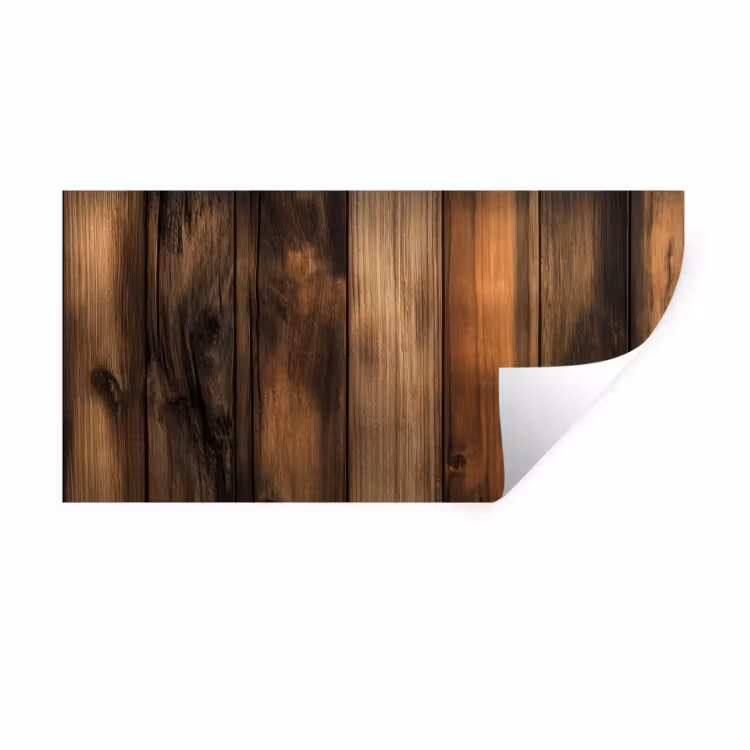 Hout - Rustiek - Donkere Planken Muursticker klein -3d
