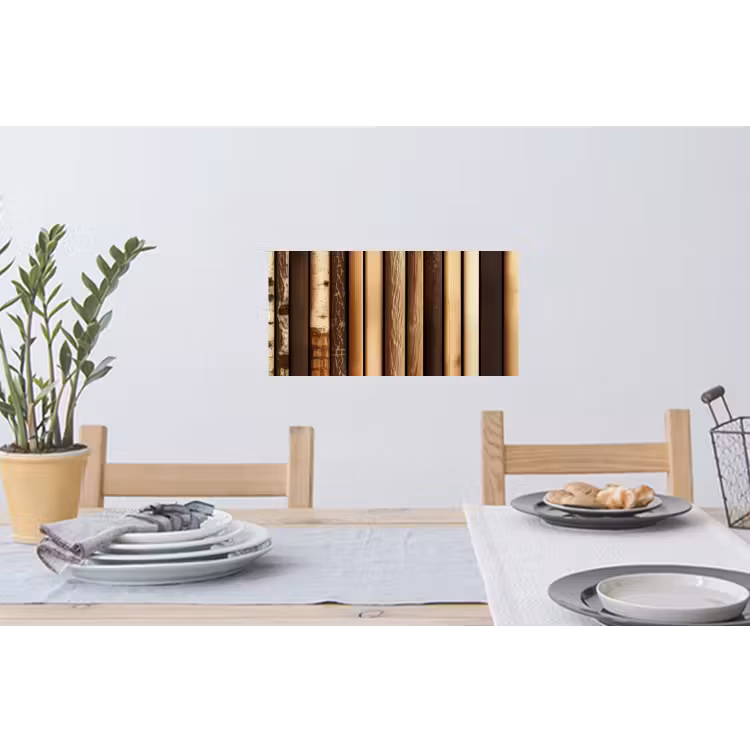 Hout - Planken - Natuurlijk Muursticker klein -eettafel