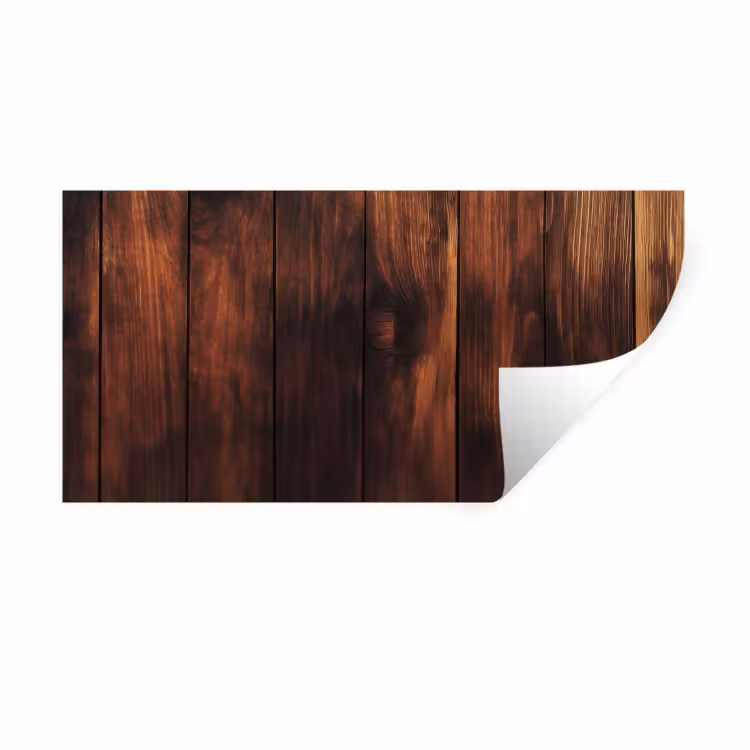 Hout - Planken - Vintage - Donkerbruin Muursticker klein -3d