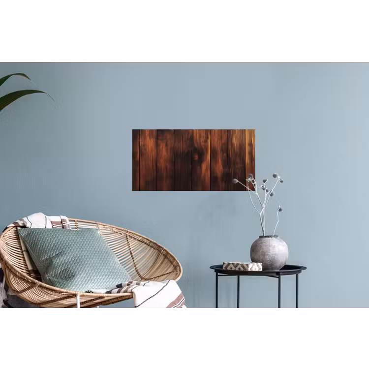 Hout - Planken - Vintage - Donkerbruin Muursticker klein -plant