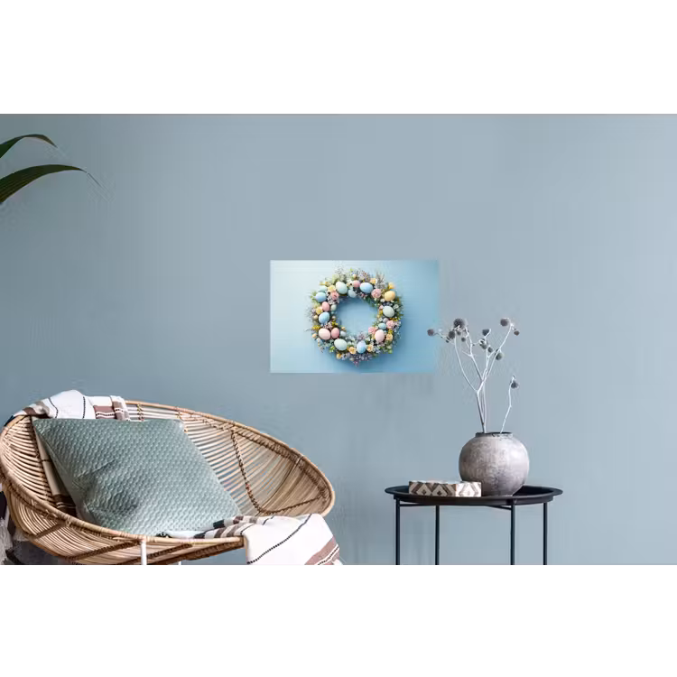 Krans - Eieren - Bloemen Muursticker klein -plant