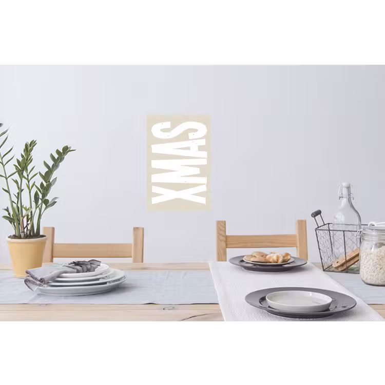 Xmas - Kerst - Japandi - Kerstversiering Muursticker klein -eettafel