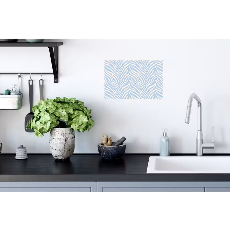 Zebra - Motief - Blauw - Wit Muursticker klein 286 -keuken