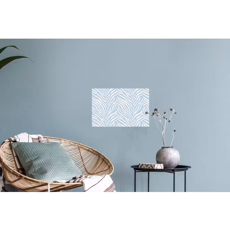 Zebra - Motief - Blauw - Wit Muursticker klein 286 -plant