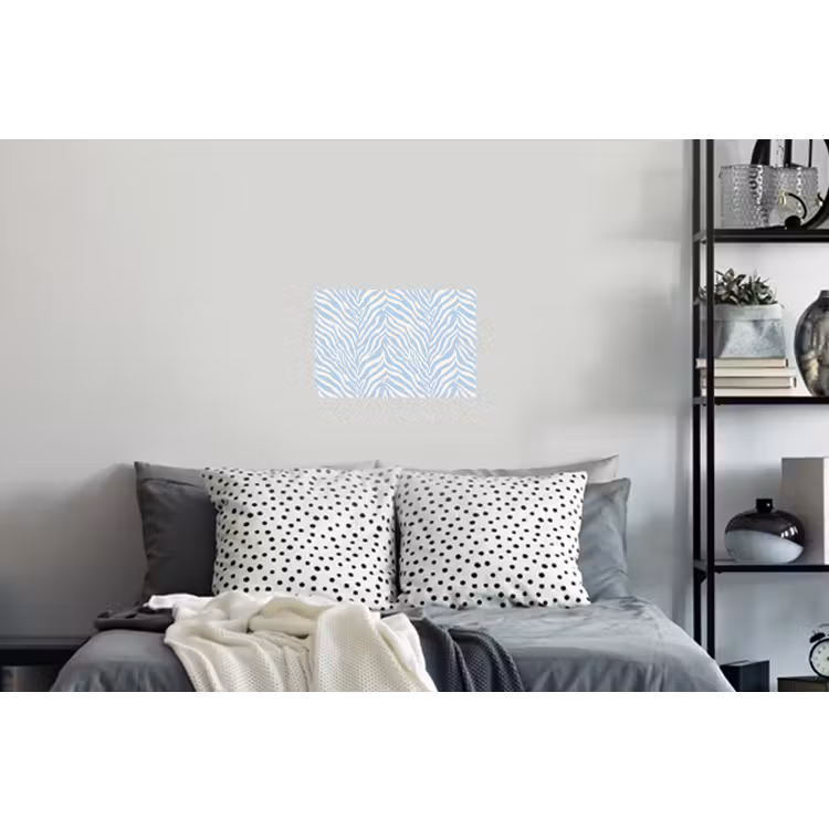 Zebra - Motief - Blauw - Wit Muursticker klein 286 -slaapkamer