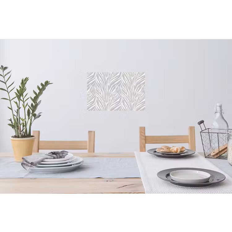 Zebra - Motief - Grijs Muursticker klein 286 -eettafel