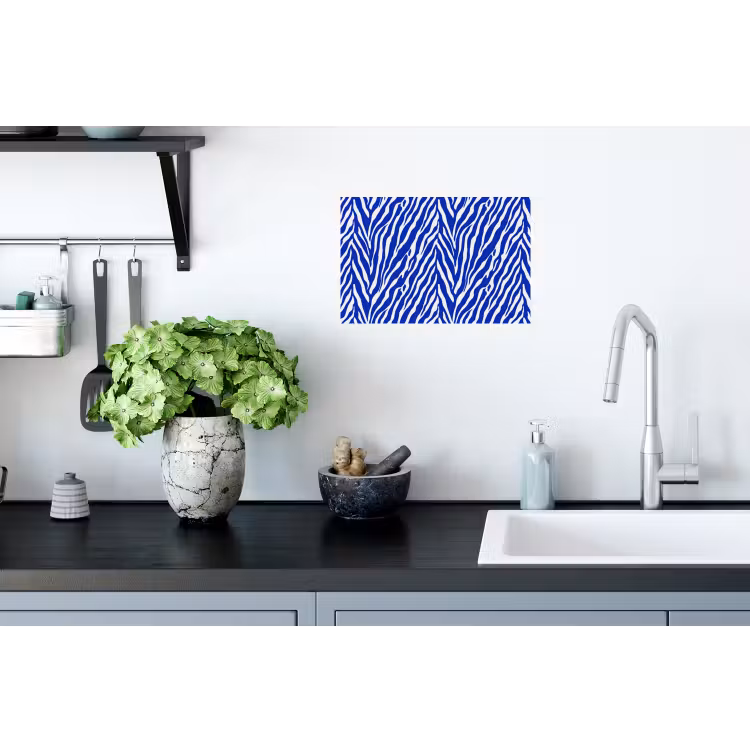 Zebra - Patroon - Kobalt - Blauw Muursticker klein 286 -keuken