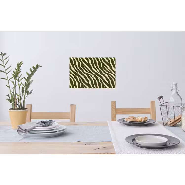 Zebra - Patroon - Groen Muursticker klein 286 -eettafel
