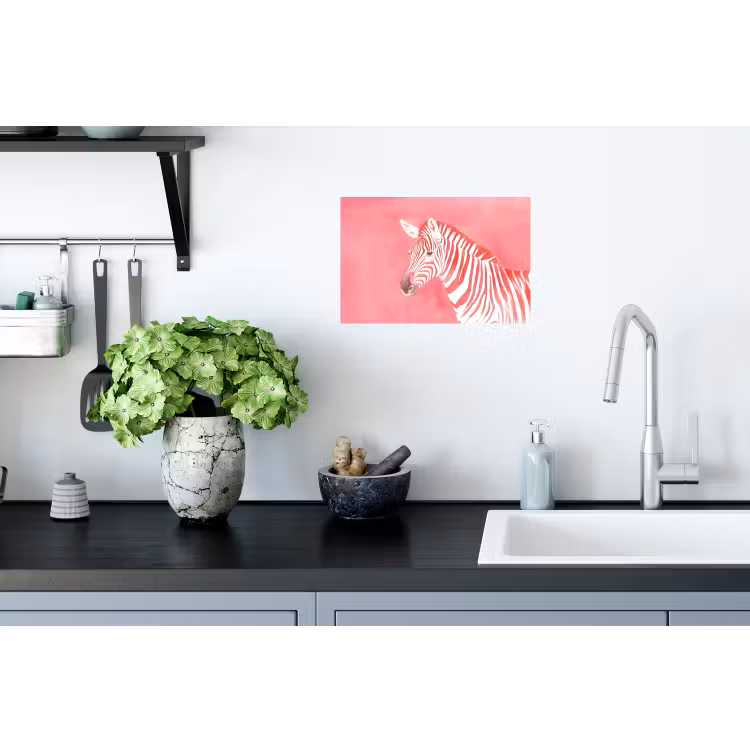 Zebra - Pink - Verf Muursticker klein -keuken