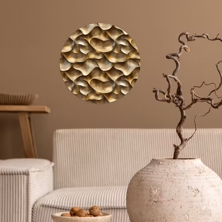 Abstract - Antiek - Goud Wandcirkel behangsticker klein 186 -sfeer1