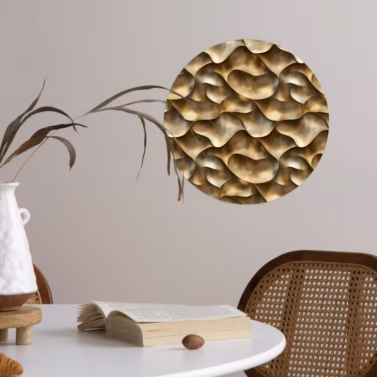 Abstract - Antiek - Goud Wandcirkel behangsticker klein 186 -sfeer3