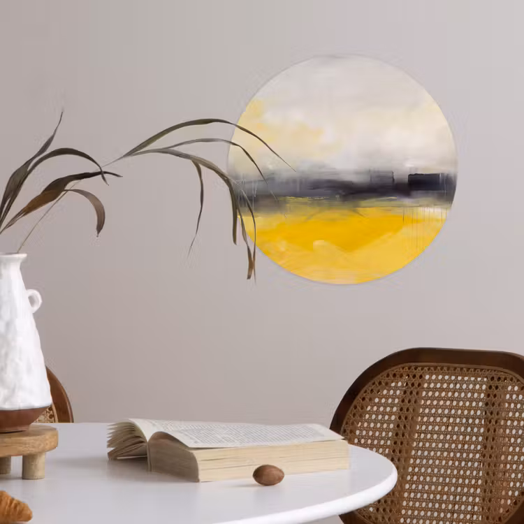 Abstract - Landschap - Modern - Geel Wandcirkel behangsticker klein -sfeer3