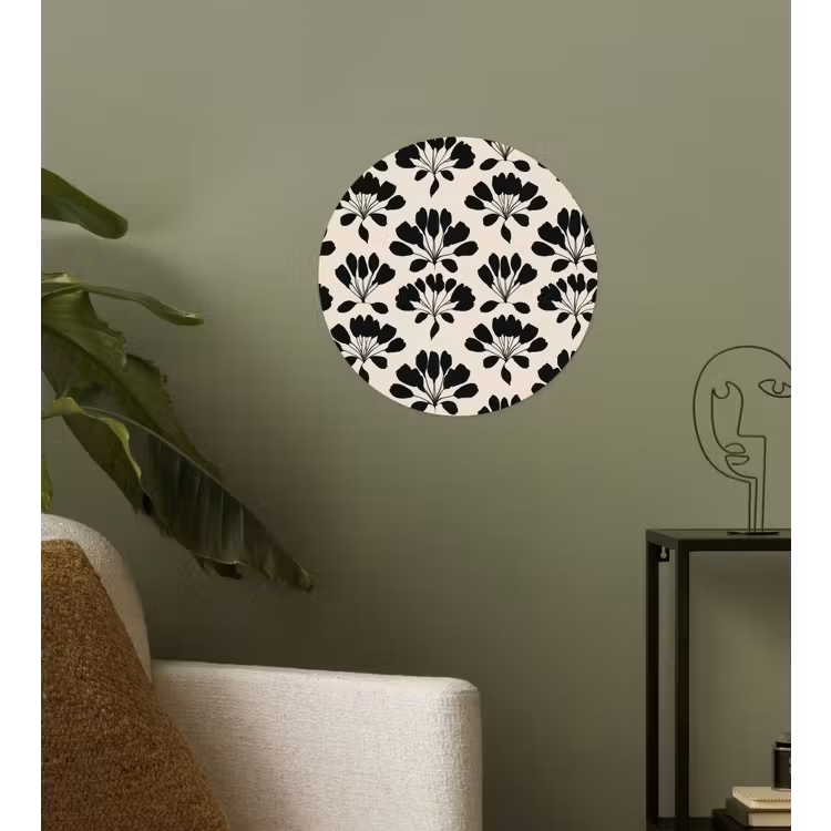 Abstract - Patroon - Zwart Wandcirkel behangsticker klein 186 -sfeer2
