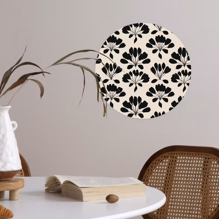 Abstract - Patroon - Zwart Wandcirkel behangsticker klein 186 -sfeer3