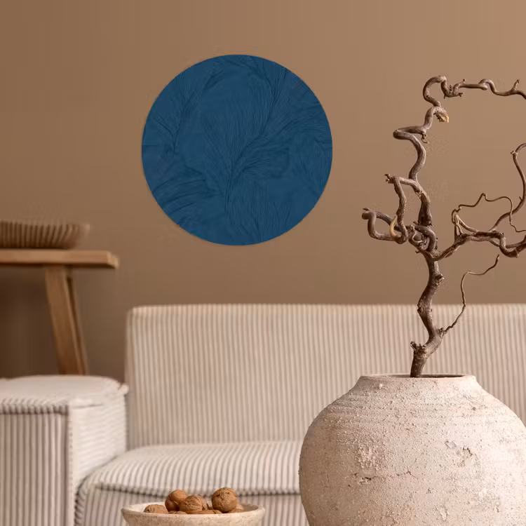 Abstract - Patroon - Donkerblauw - Elegant Wandcirkel behangsticker klein 186 -sfeer1
