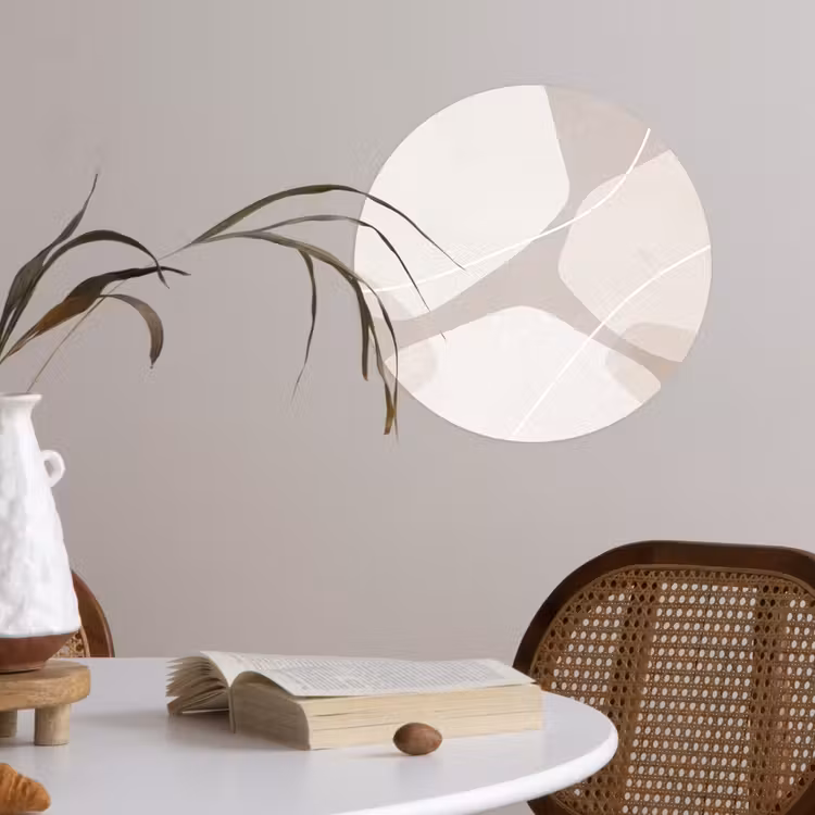 Wallpaper Circle - Abstract - Shapes - Beige - Abstract - Vormen - Beige Wandcirkel behangsticker klein