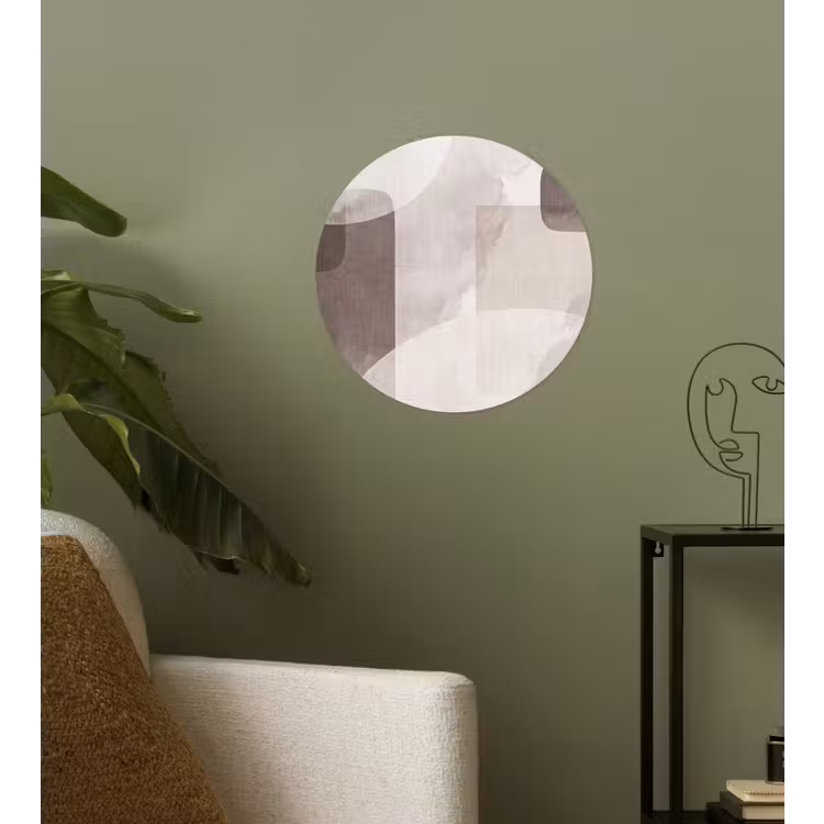 Wallpaper Circle - Abstract Shapes - Beige - Abstracte vormen - Beige Wandcirkel behangsticker klein