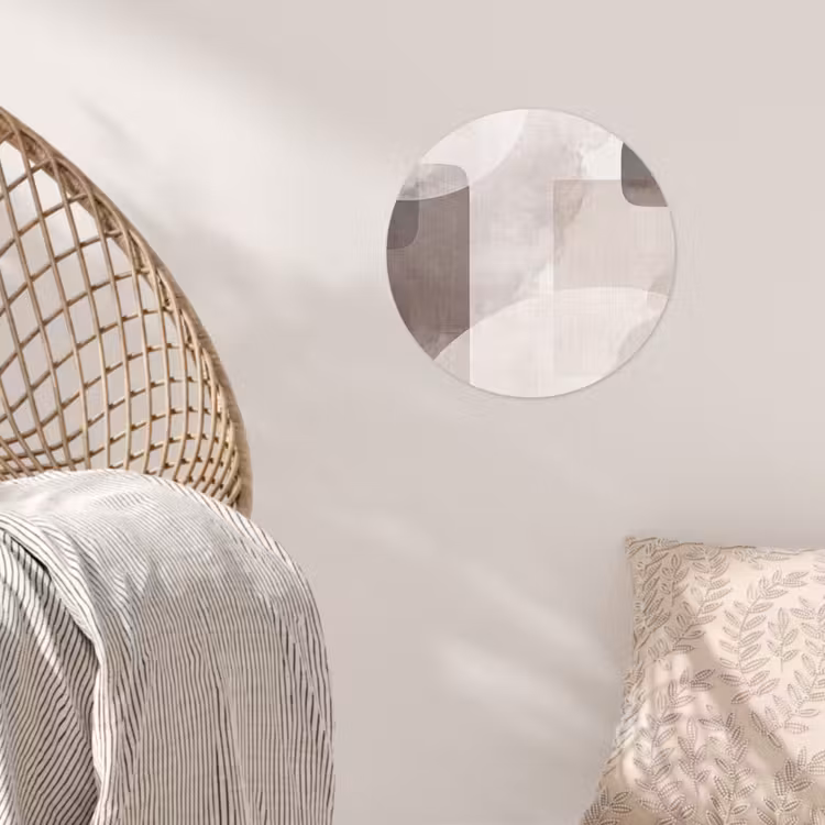 Wallpaper Circle - Abstract Shapes - Beige - Abstracte vormen - Beige Wandcirkel behangsticker klein