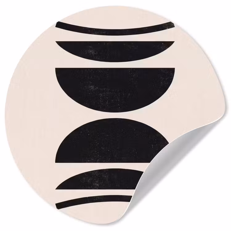 Wallpaper Circle - Abstract - Shapes - Black - Abstract - Vormen - Zwart Wandcirkel behangsticker klein