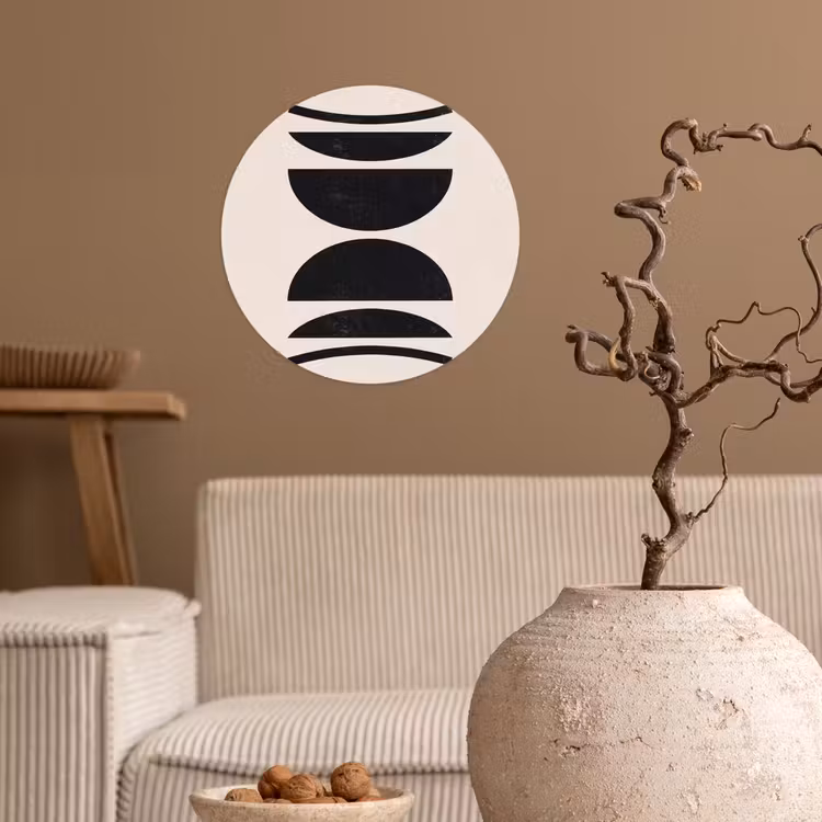Wallpaper Circle - Abstract - Shapes - Black - Abstract - Vormen - Zwart Wandcirkel behangsticker klein