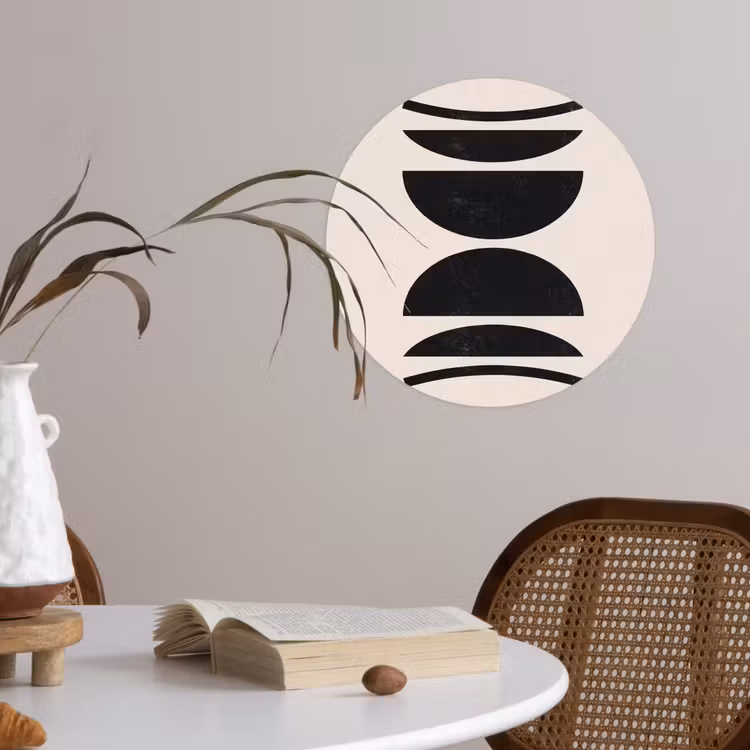Wallpaper Circle - Abstract - Shapes - Black - Abstract - Vormen - Zwart Wandcirkel behangsticker klein