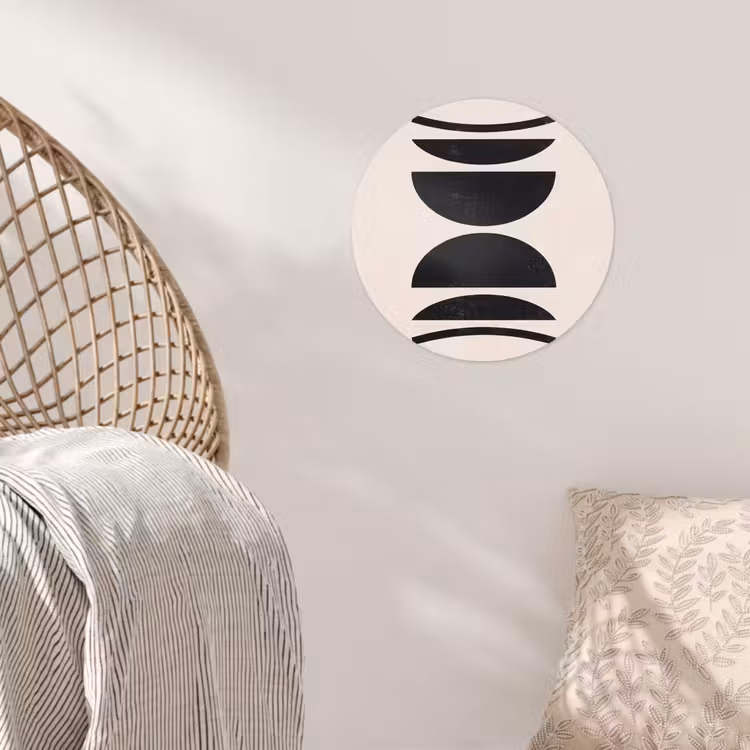Wallpaper Circle - Abstract - Shapes - Black - Abstract - Vormen - Zwart Wandcirkel behangsticker klein