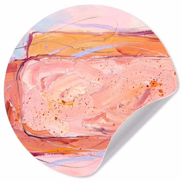 Abstract - Vormen - Modern - Roze Wandcirkel behangsticker klein -3d