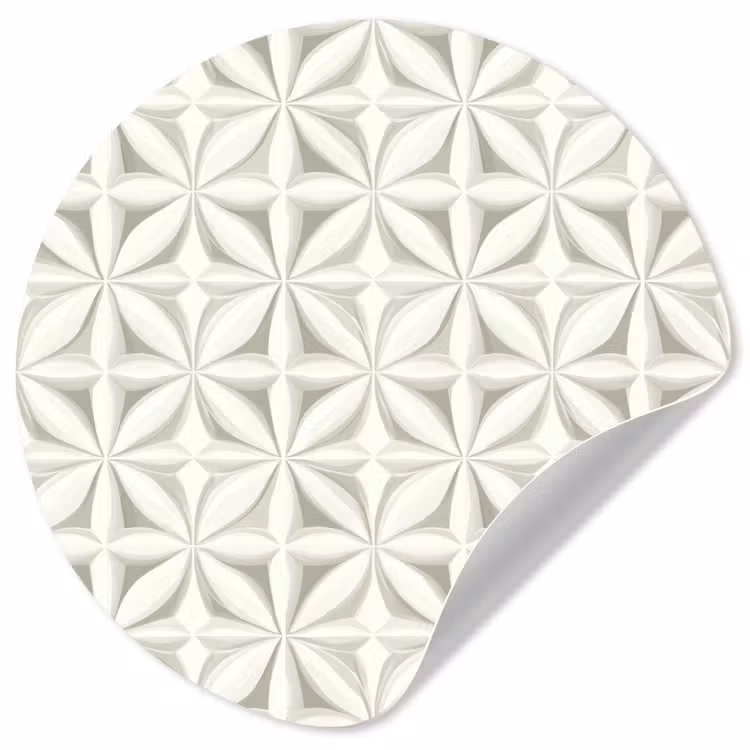 Abstract - Structuur - Grijs - Wit Wandcirkel behangsticker klein 186 -3d