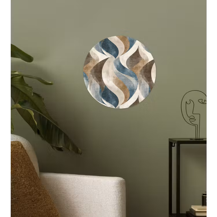 Abstract - Golven - Kleurrijk Wandcirkel behangsticker klein 186 -sfeer2