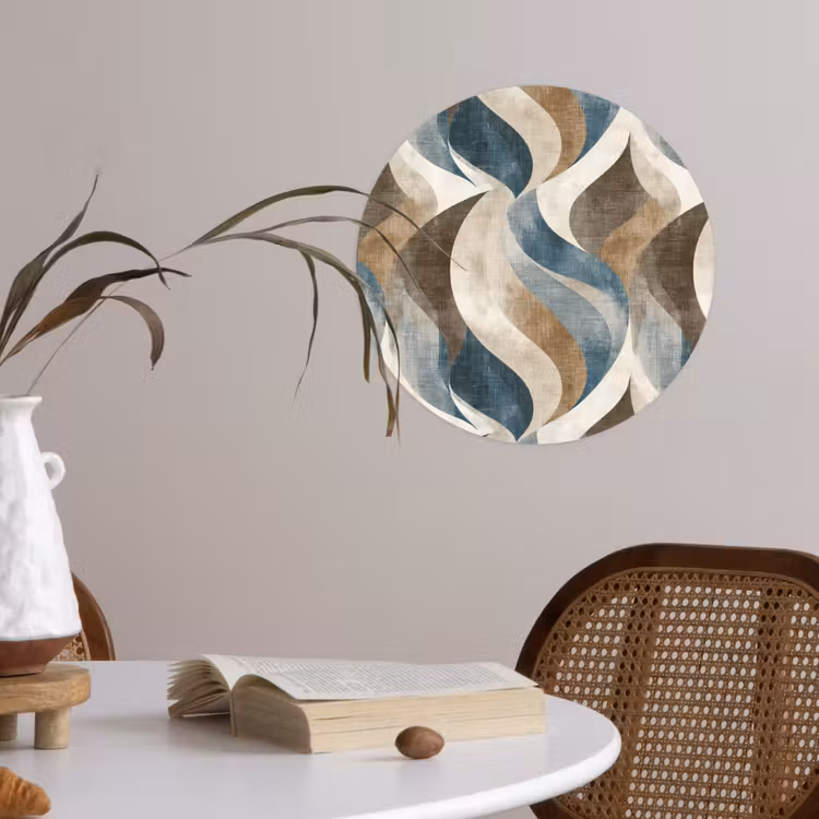 Abstract - Golven - Kleurrijk Wandcirkel behangsticker klein 186 -sfeer3