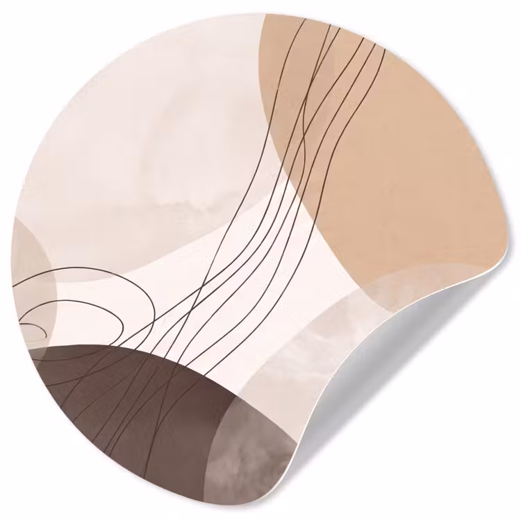Wallpaper Circle - Abstraction - Beige - Modern - Abstractie - Beige - Modern Wandcirkel behangsticker klein
