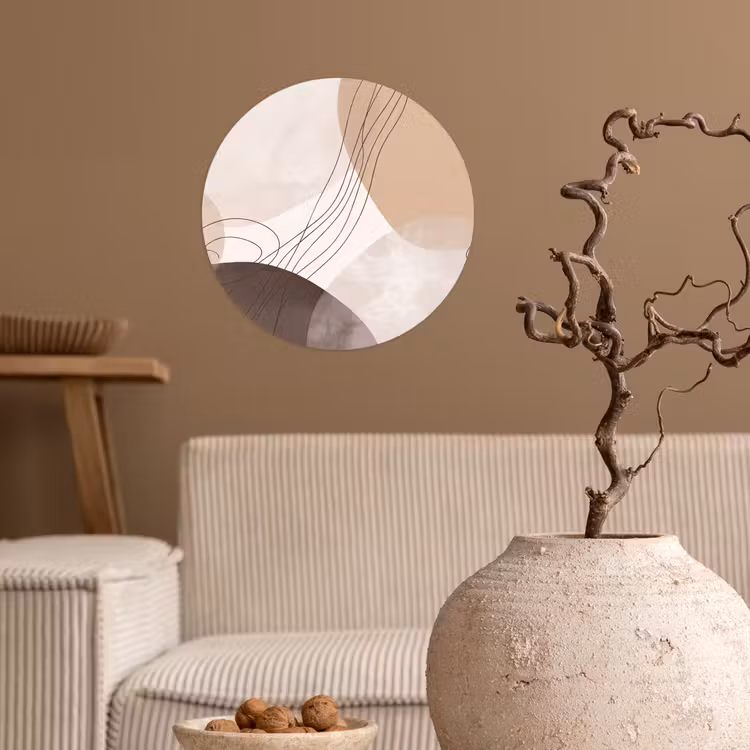Wallpaper Circle - Abstraction - Beige - Modern - Abstractie - Beige - Modern Wandcirkel behangsticker klein