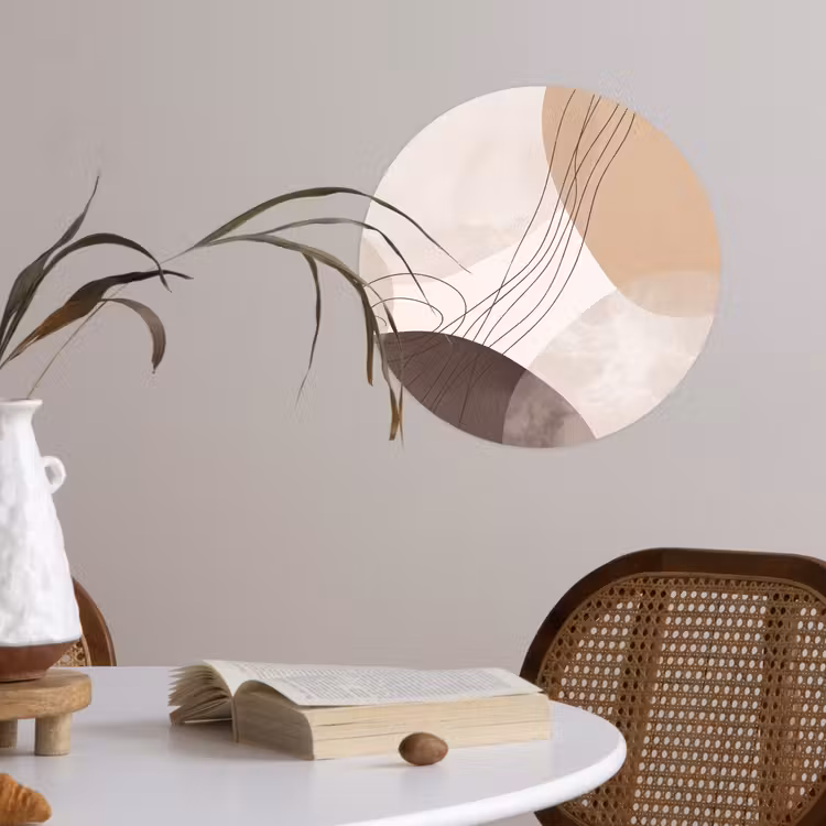 Wallpaper Circle - Abstraction - Beige - Modern - Abstractie - Beige - Modern Wandcirkel behangsticker klein