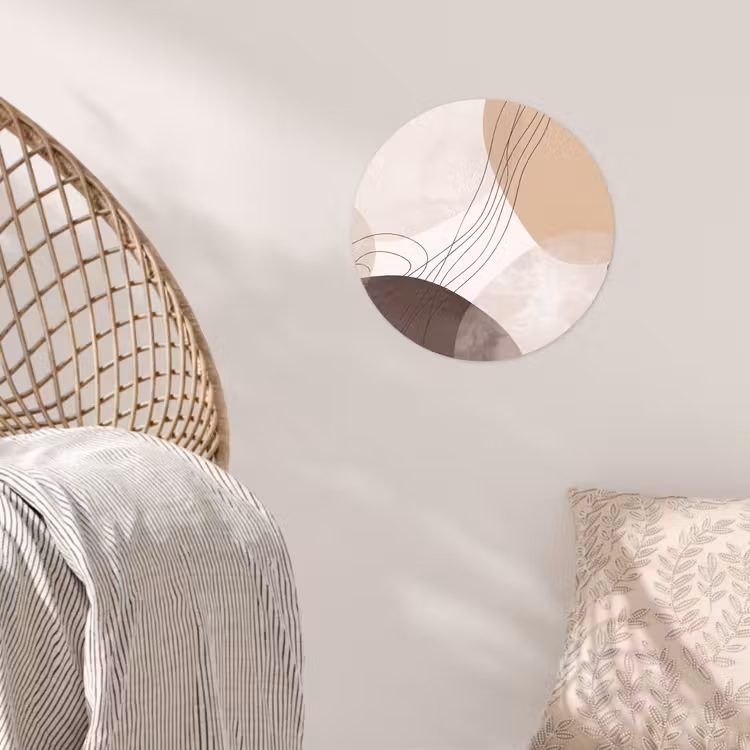 Wallpaper Circle - Abstraction - Beige - Modern - Abstractie - Beige - Modern Wandcirkel behangsticker klein