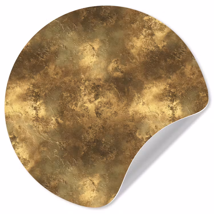 Antiek - Metaallook - Goud Wandcirkel behangsticker klein 186 -3d