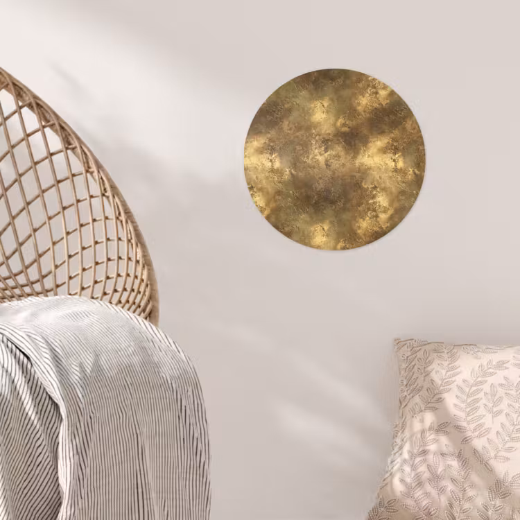 Antiek - Metaallook - Goud Wandcirkel behangsticker klein 186 -sfeer4
