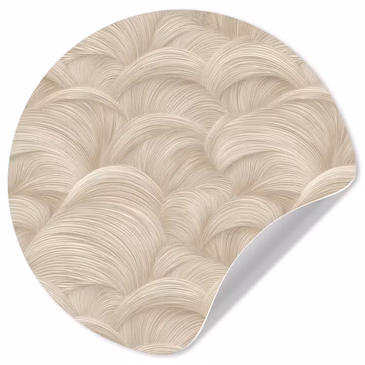 Bogen - Patroon - Beige Wandcirkel behangsticker klein 186 -3d