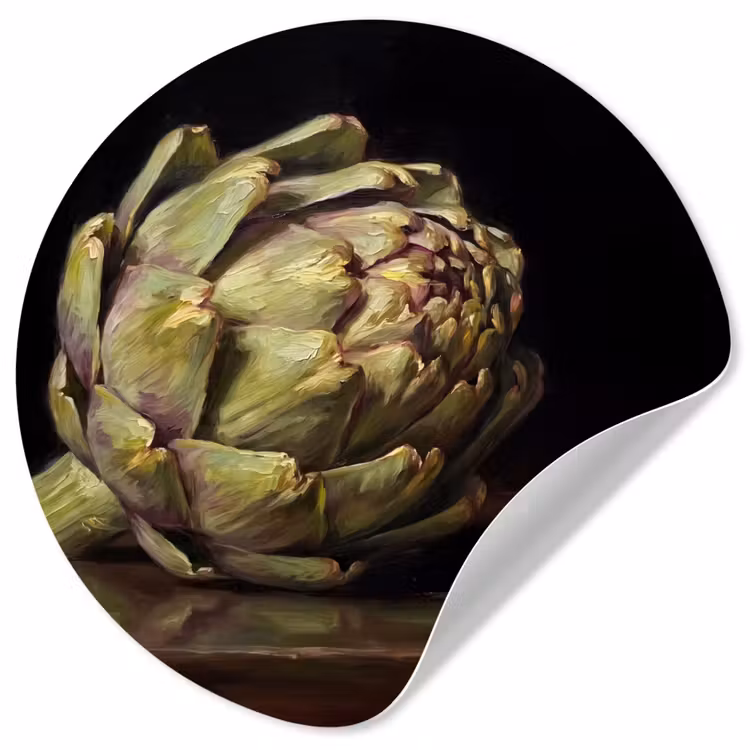 Wallpaper Circle - Artichoke - Food - Classic - Artichok - Eten - Klassiek Wandcirkel behangsticker klein